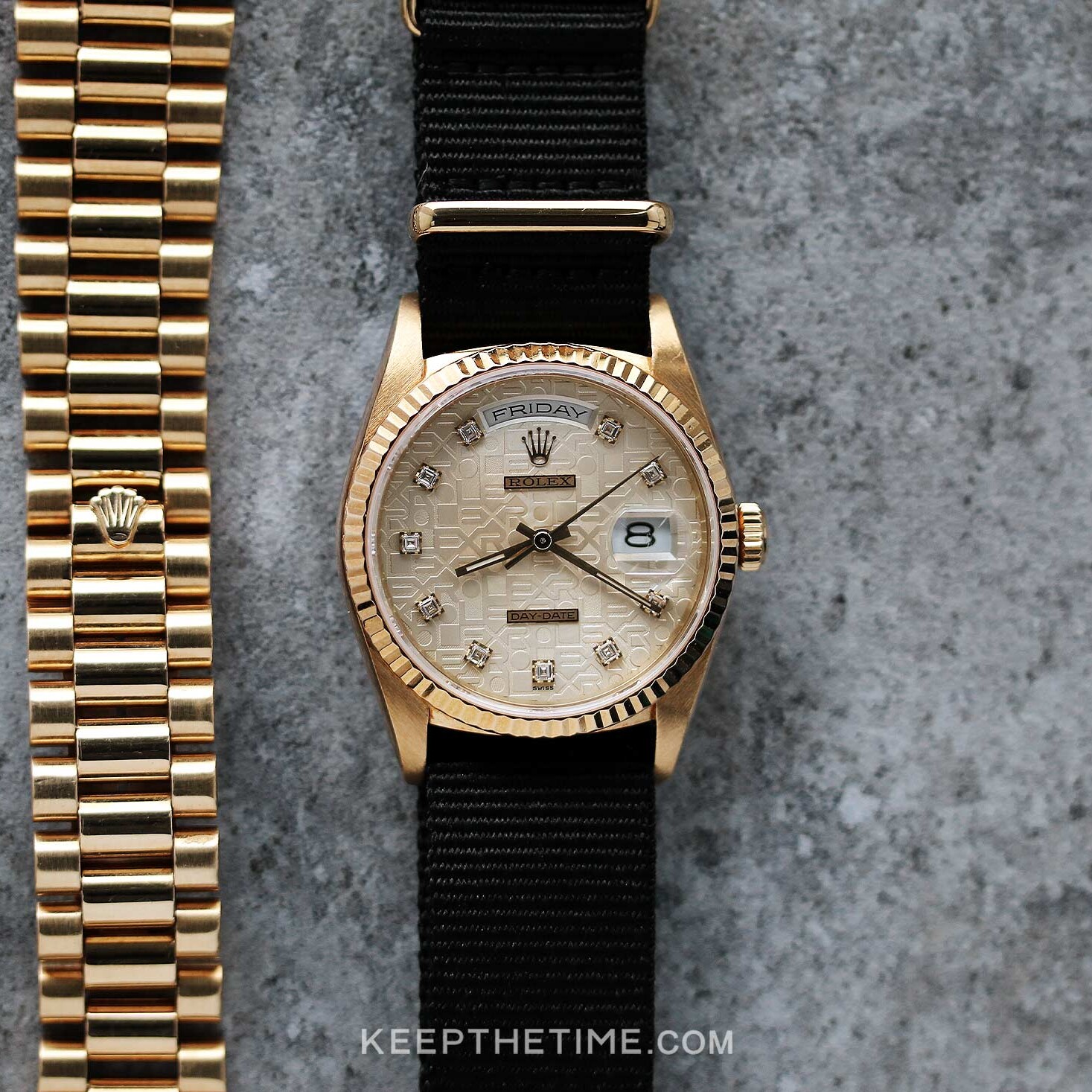 Rolex 18238 Day Date President Anniversary Diamond Dial KeepTheTime