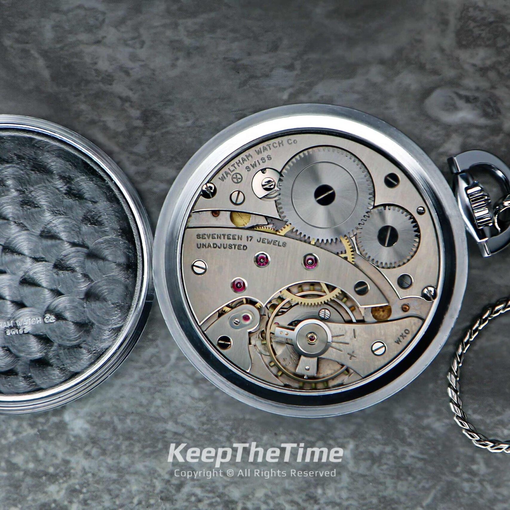 Waltham Swiss Pocket Watch Unitas 431 Movement