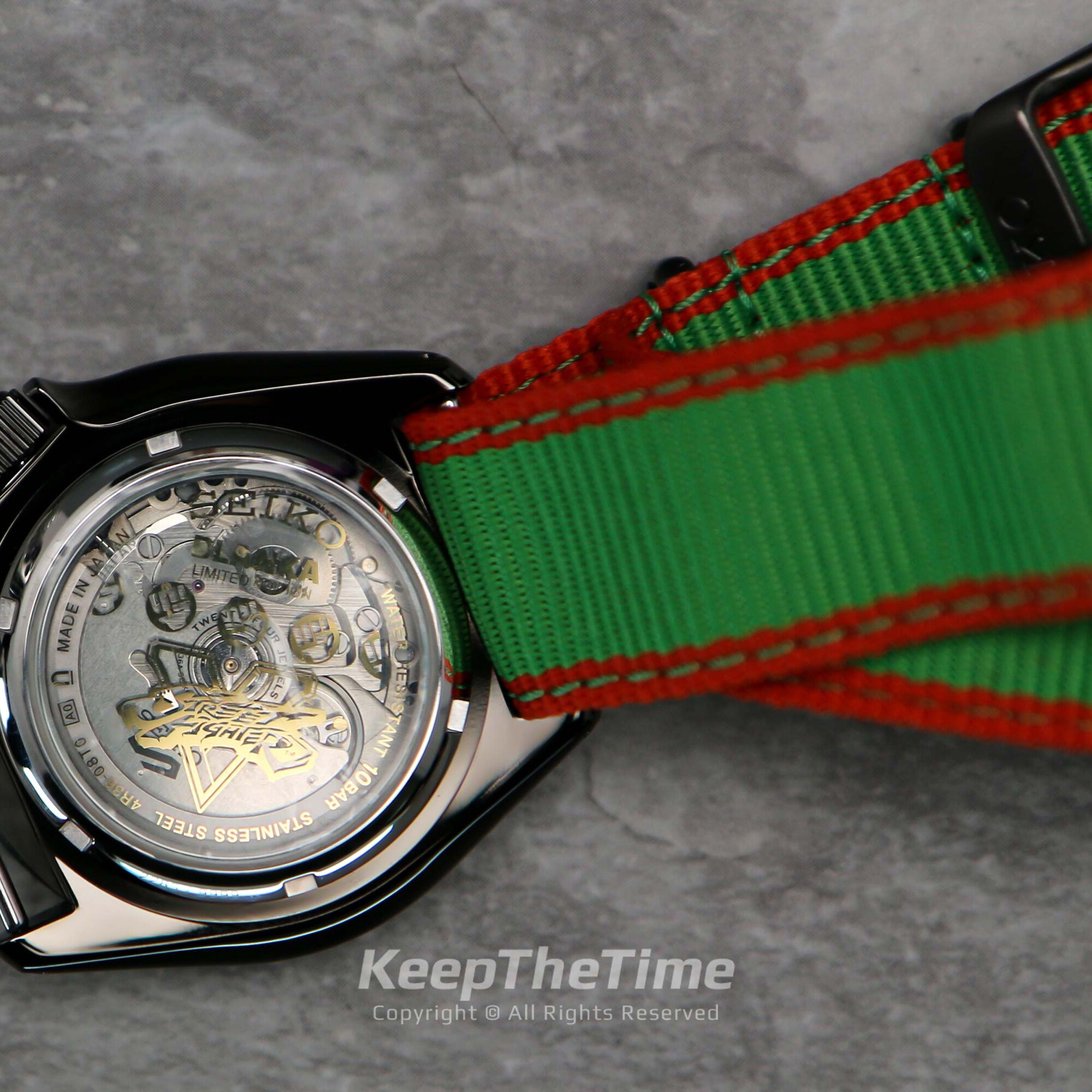 Seiko 5 Street Fighter Blanka Green Limited Edition Back