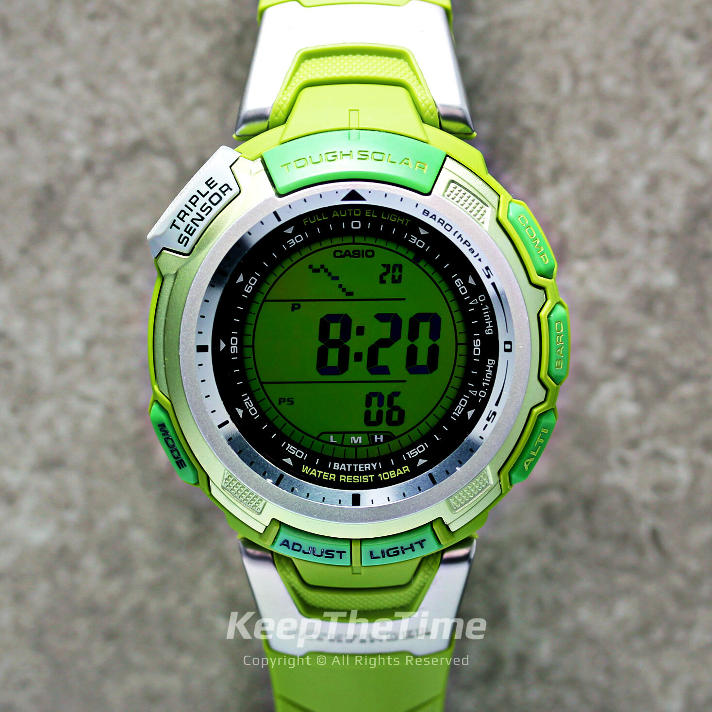 Casio Pag 110c Pro Trek Pathfinder 3071 Green Digital Watch